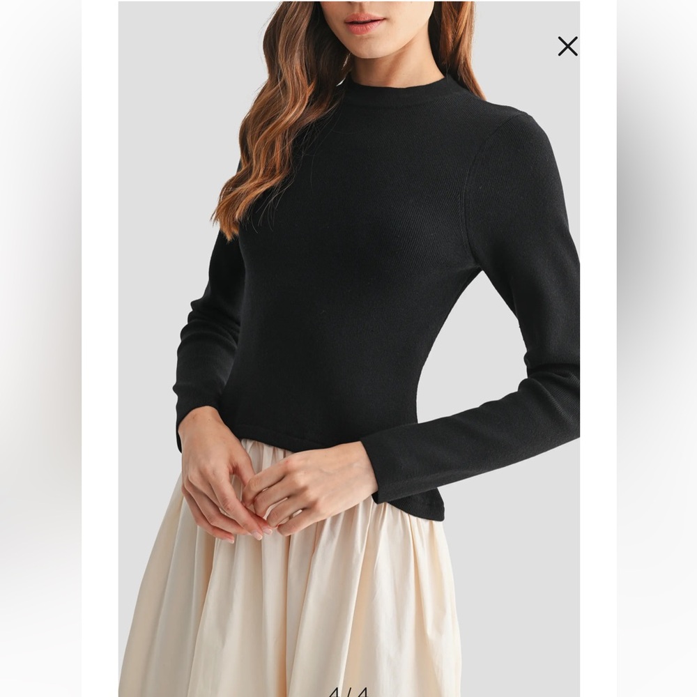 Mila Mae long sleeve mixed media Maxi Dress